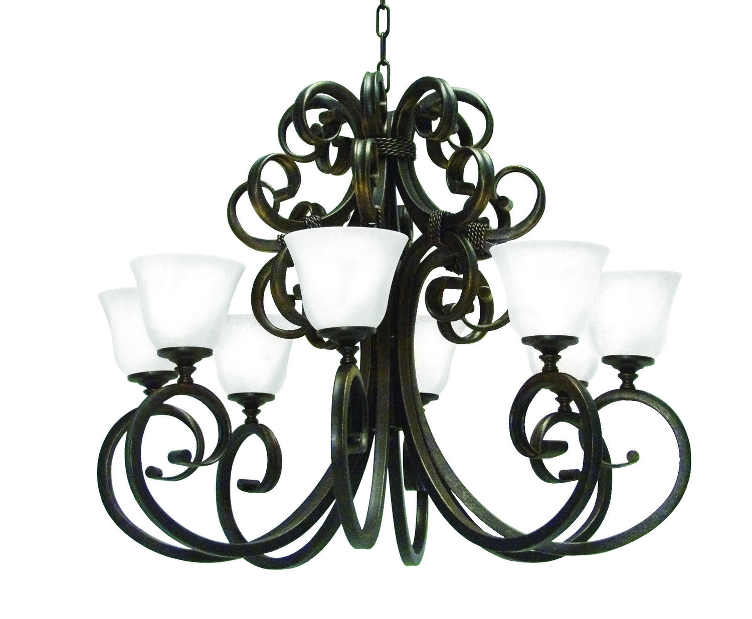 2nd Avenue - 871252.36 - Eight Light Chandelier - Belvedere - Gilded Tobacco