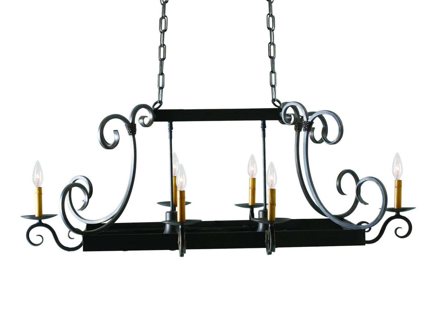 2nd Avenue - 871272.48 - Eight Light Pot Rack - Caiden - Gilded Tobacco