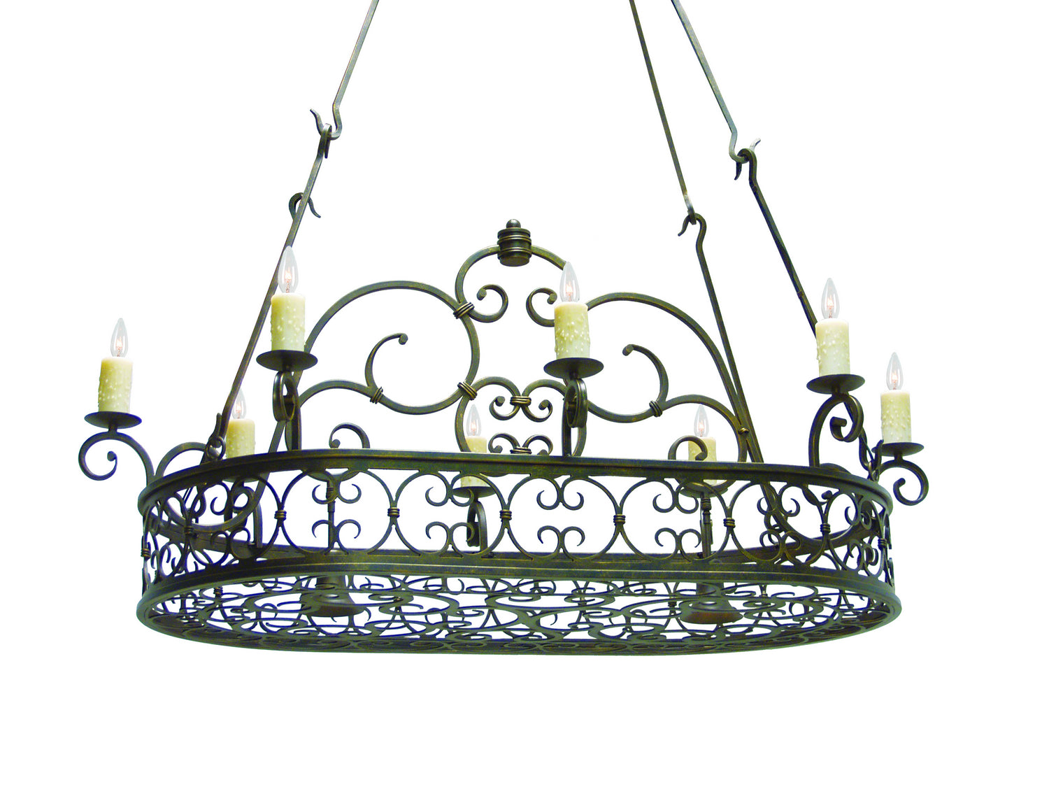 2nd Avenue - 871283.54.DL - Ten Light Pot Rack - Cira - Gilded Tobacco