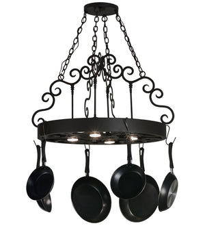 2nd Avenue - 871504.32.WI - Four Light Pot Rack - Dior - Wrought Iron