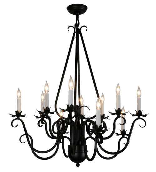 2nd Avenue - 87375.30.32H - 12 Light Chandelier - Caleb - Black