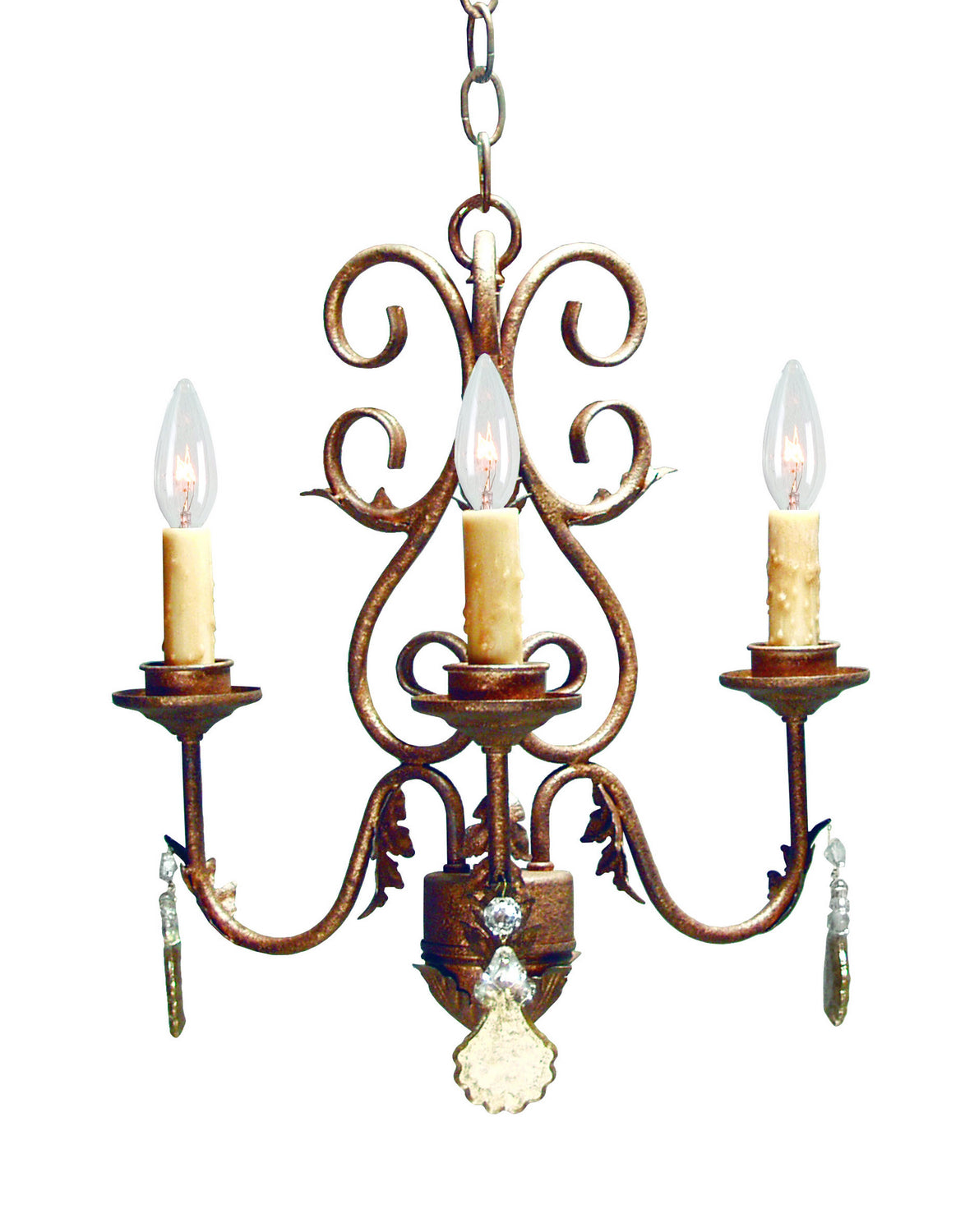 2nd Avenue - 87400.18.CX - Three Light Chandelier - French Elegance - Pompeii Gold