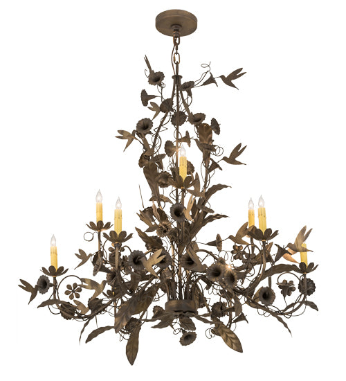 2nd Avenue - 87756.36.40H.ANBRMT - Nine Light Chandelier - Le Printemps - Antique Brass Matte