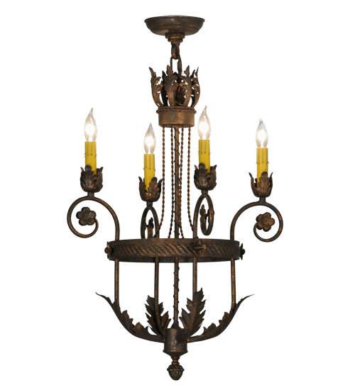 2nd Avenue - 87806.18 - Four Light Chandelier - Antonia - Gilded Tobacco