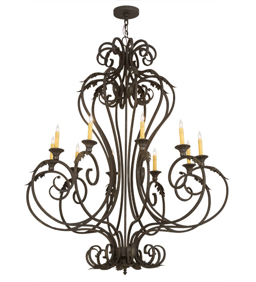 2nd Avenue - 87825.48.ST.GL - Ten Light Chandelier - Josephine - Gold Highlighted Wrought Iron