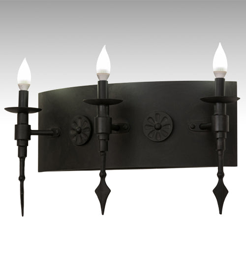 2nd Avenue - S6455-8 - Three Light Wall Sconce - Warwick - Costello Black