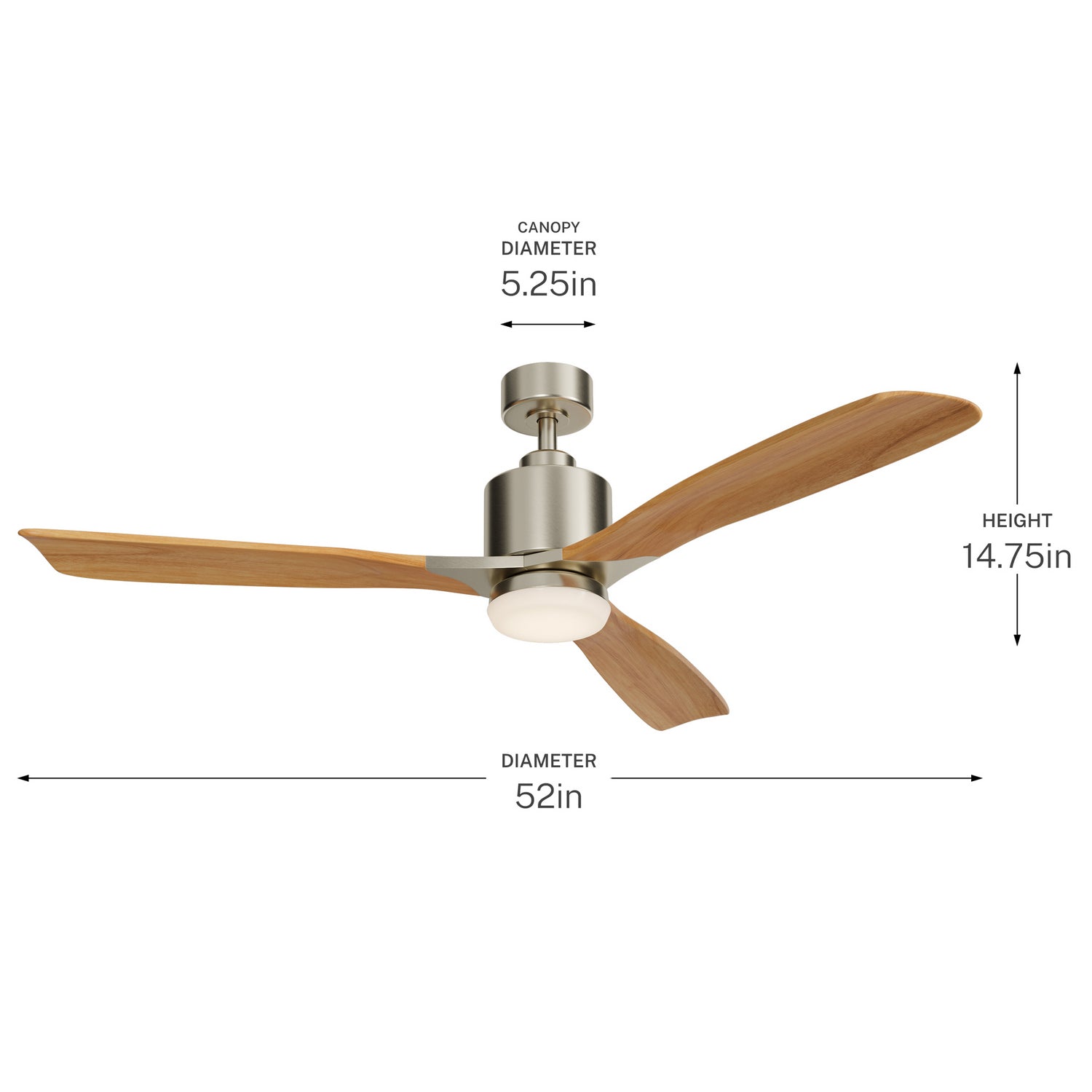 Kichler - 300027BSS - 52"Ceiling Fan - Ridley II - Brushed Stainless Steel