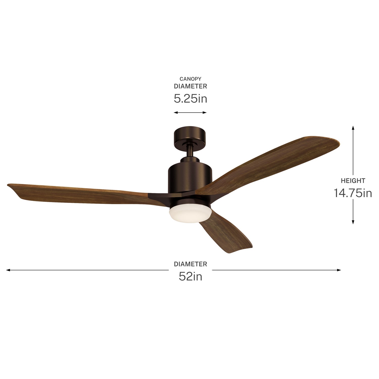 Kichler - 300027OBB - 52"Ceiling Fan - Ridley II - Oil Brushed Bronze