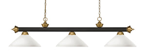 Z-Lite - 200-3BRZ+SG-AMO14 - Three Light Billiard - Riviera - Bronze / Satin Gold