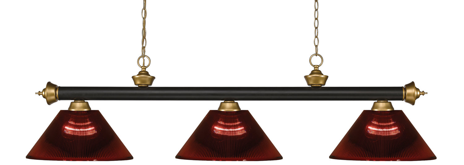 Z-Lite - 200-3BRZ+SG-ARBG - Three Light Billiard - Riviera - Bronze / Satin Gold