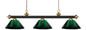 Z-Lite - 200-3BRZ+SG-ARG - Three Light Billiard - Riviera - Bronze + Satin Gold