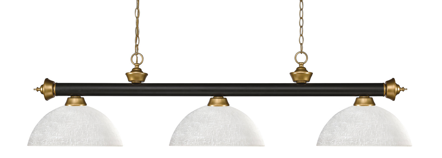 Z-Lite - 200-3BRZ+SG-DWL14 - Three Light Billiard - Riviera - Bronze / Satin Gold