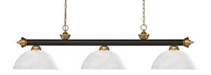 Z-Lite - 200-3BRZ+SG-DWL14 - Three Light Billiard - Riviera - Bronze / Satin Gold