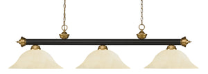 Z-Lite - 200-3BRZ+SG-GM16 - Three Light Billiard - Riviera - Bronze / Satin Gold