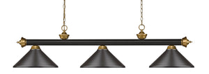 Z-Lite - 200-3BRZ+SG-MBRZ - Three Light Billiard - Riviera - Bronze + Satin Gold