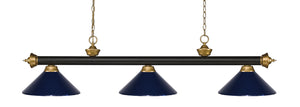 Z-Lite - 200-3BRZ+SG-MNB - Three Light Billiard - Riviera - Bronze + Satin Gold