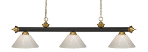 Z-Lite - 200-3BRZ+SG-PWH - Three Light Billiard - Riviera - Bronze + Satin Gold