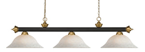 Z-Lite - 200-3BRZ+SG-WM16 - Three Light Billiard - Riviera - Bronze + Satin Gold