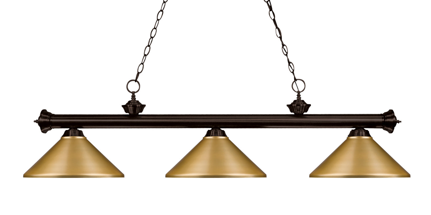 Z-Lite - 200-3BRZ-MSG - Three Light Billiard - Riviera - Bronze