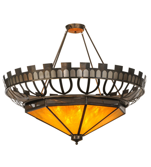 2nd Avenue - 217888-1 - 12 Light Pendant - Davis Street - Craftsman Brown On Waxed Brass