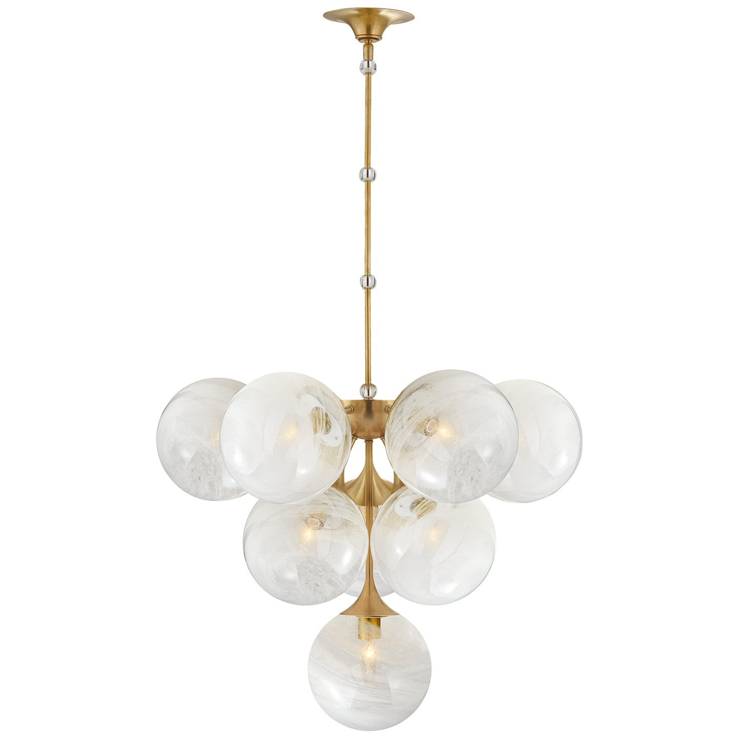 Visual Comfort Signature - ARN 5401HAB-WG - Ten Light Chandelier - Cristol - Hand-Rubbed Antique Brass