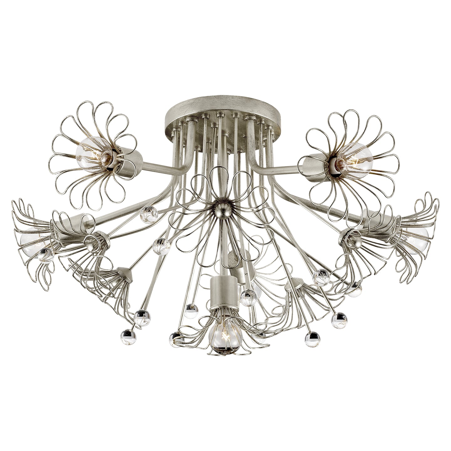 Visual Comfort Signature - KS 4311BSL - Six Light Flush Mount - Keaton - Burnished Silver Leaf