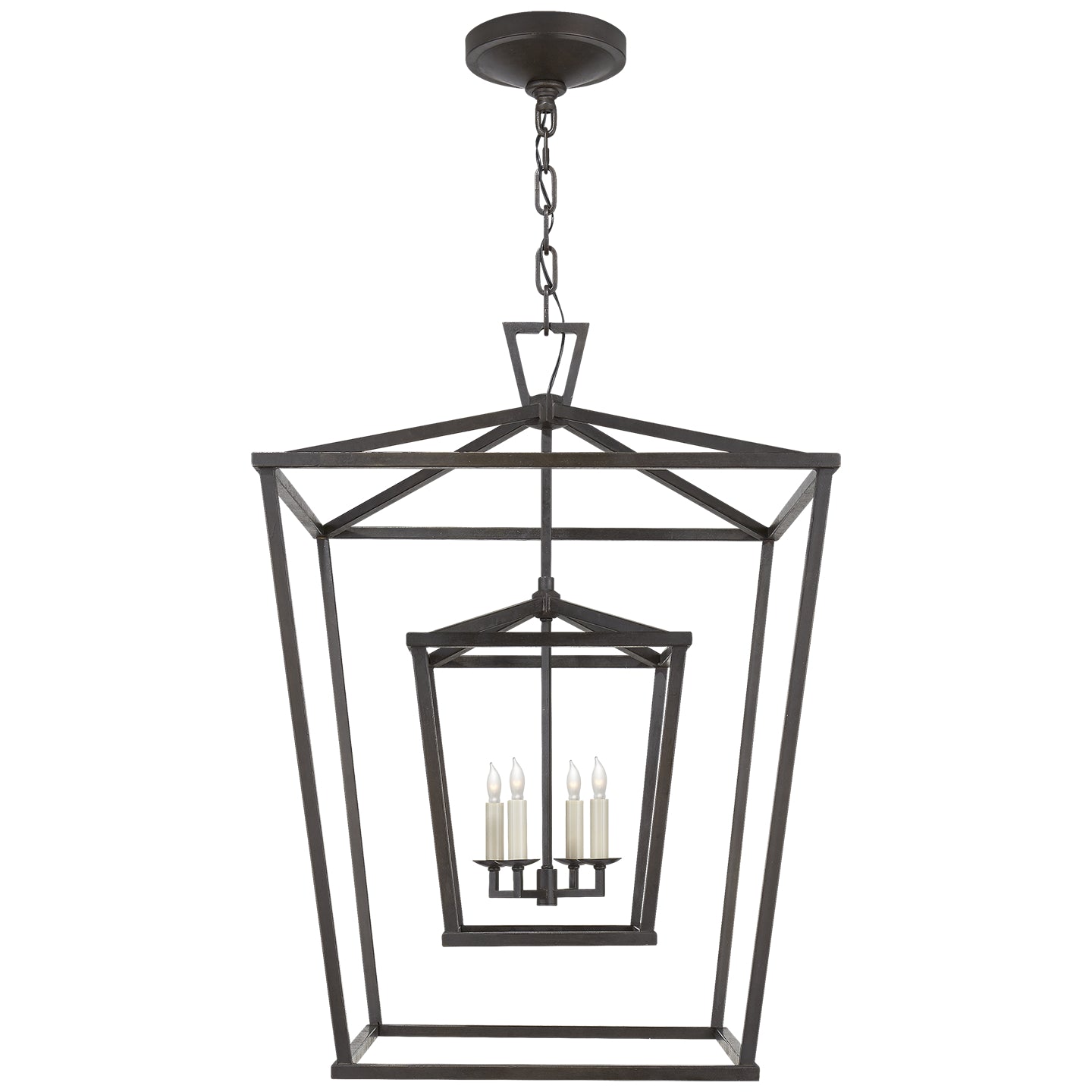 Visual Comfort Signature - CHC 2179AI - Four Light Lantern - Darlana Double Cage - Aged Iron