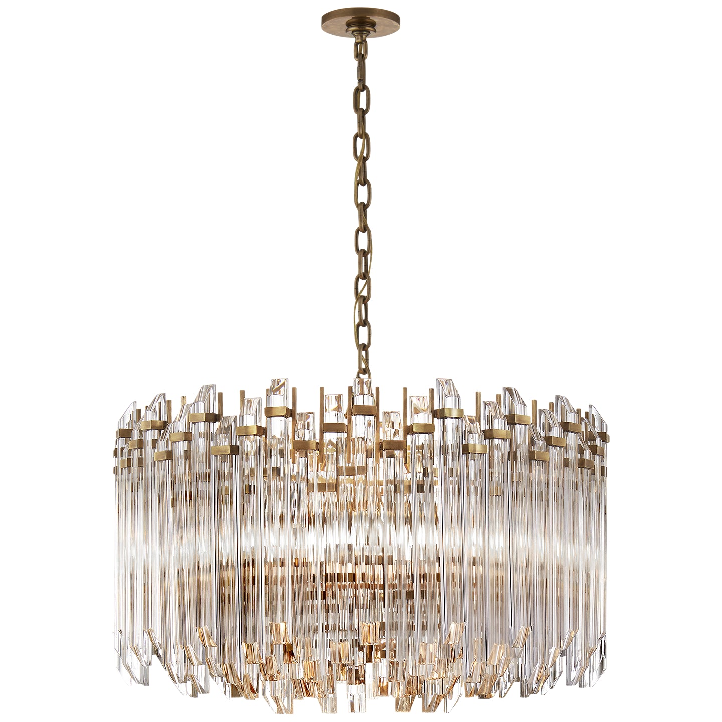 Visual Comfort Signature - SK 5421HAB-CA - Four Light Chandelier - Adele - Hand-Rubbed Antique Brass with Clear Acrylic