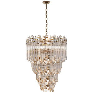 Visual Comfort Signature - SK 5423HAB-CA - 12 Light Chandelier - Adele - Hand-Rubbed Antique Brass with Clear Acrylic