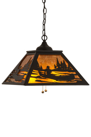 Meyda Tiffany - 143643 - Two Light Pendant - Canoe - Textured Black