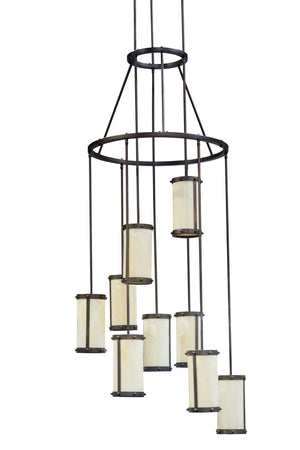 Meyda Tiffany - 167463 - Nine Light Chandelier - Cartier - Mahogany Bronze