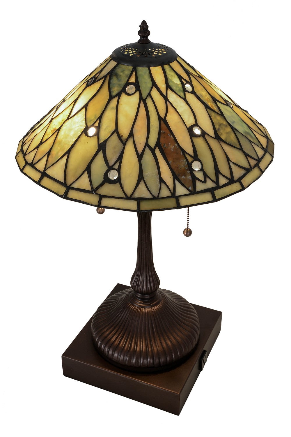 Meyda Tiffany - 177068 - Two Light Table Lamp - Dew Drop - Mahogany Bronze