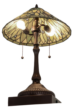 Meyda Tiffany - 177068 - Two Light Table Lamp - Dew Drop - Mahogany Bronze