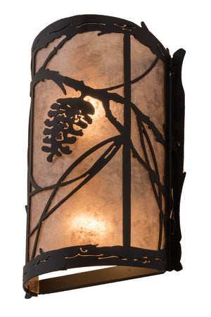 Meyda Tiffany - 177967 - Two Light Wall Sconce - Whispering Pines - Satin Black Wrought Iron