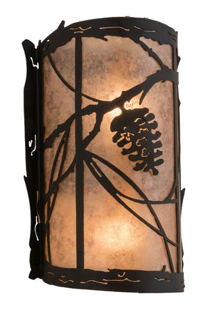 Meyda Tiffany - 177971 - Two Light Wall Sconce - Whispering Pines - Satin Black Wrought Iron