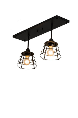 Meyda Tiffany - 178733 - Two Light Island Pendant - Halifax - Solar Black