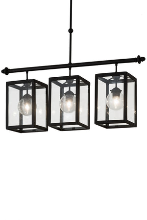 Meyda Tiffany - 179150 - Three Light Island Pendant - Quadrato - Textured Black