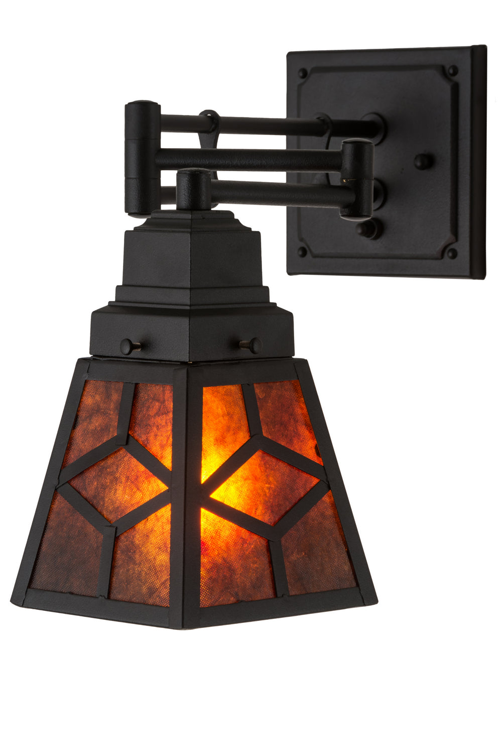 Meyda Tiffany - 180314 - One Light Wall Sconce - Diamond Craftsman - Textured Black