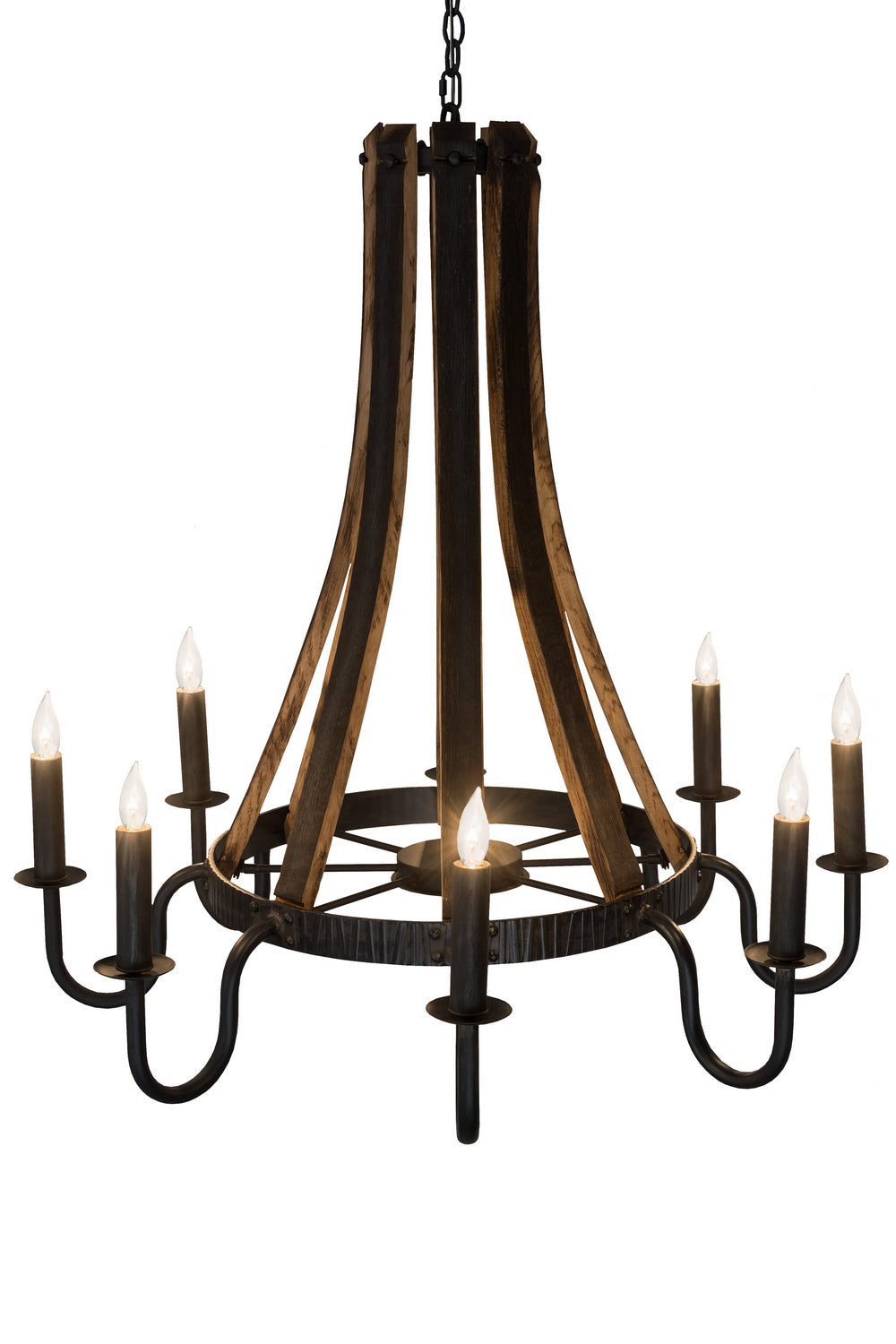 Meyda Tiffany - 180364 - Eight Light Chandelier - Barrel Stave - Costello Black