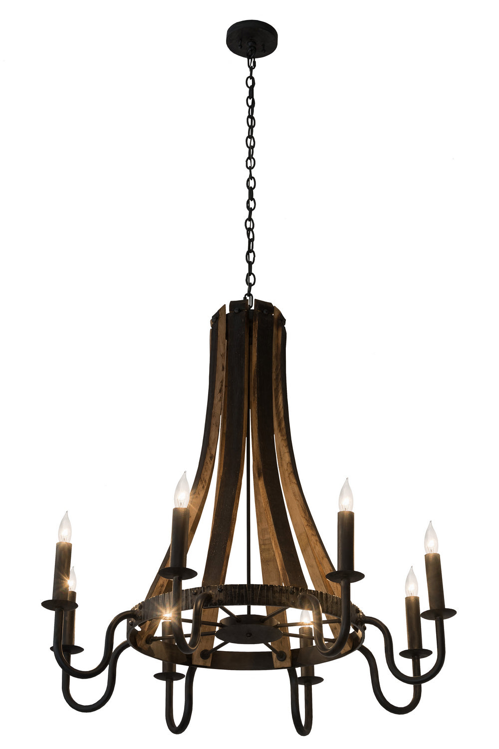 Meyda Tiffany - 180364 - Eight Light Chandelier - Barrel Stave - Costello Black