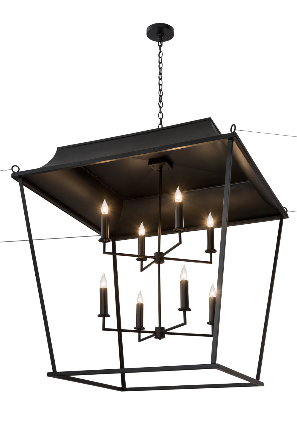 Meyda Tiffany - 181918 - Eight Light Pendant - Bastille - Solar Black