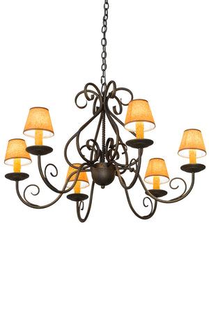 Meyda Tiffany - 182593 - Six Light Chandelier - Jenna - French Bronzed