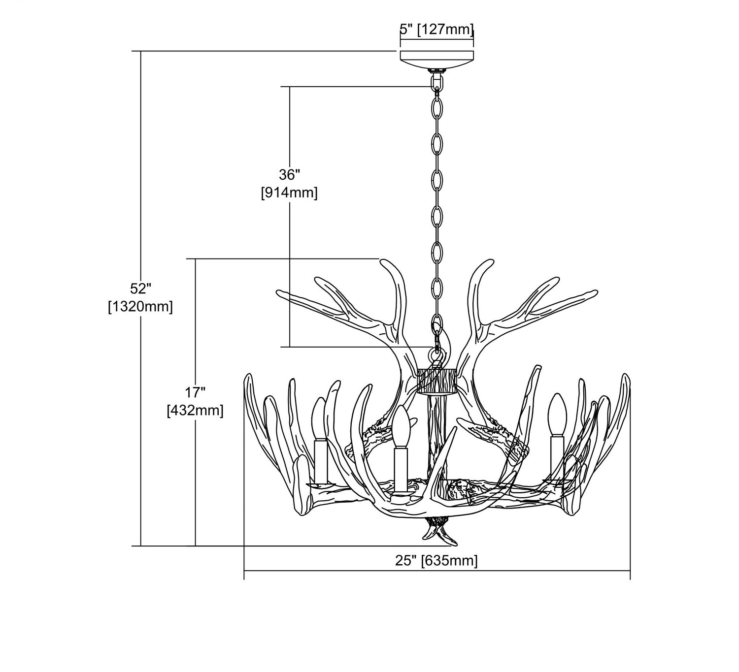 ELK Home - D3317 - Six Light Chandelier - Big Sky - White