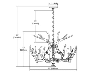 ELK Home - D3317 - Six Light Chandelier - Big Sky - White