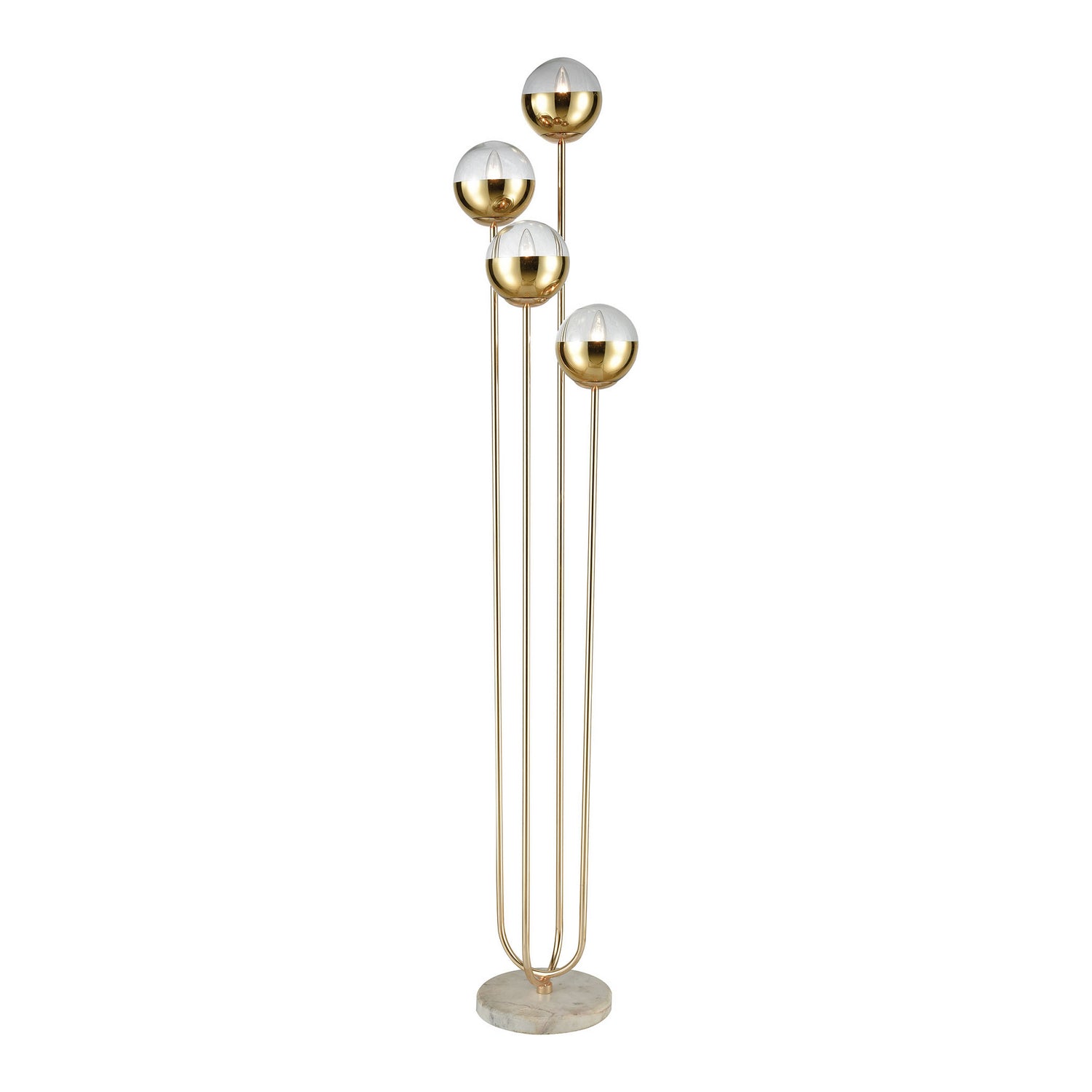 ELK Home - D3377 - Four Light Floor Lamp - Haute Floreal - Gold