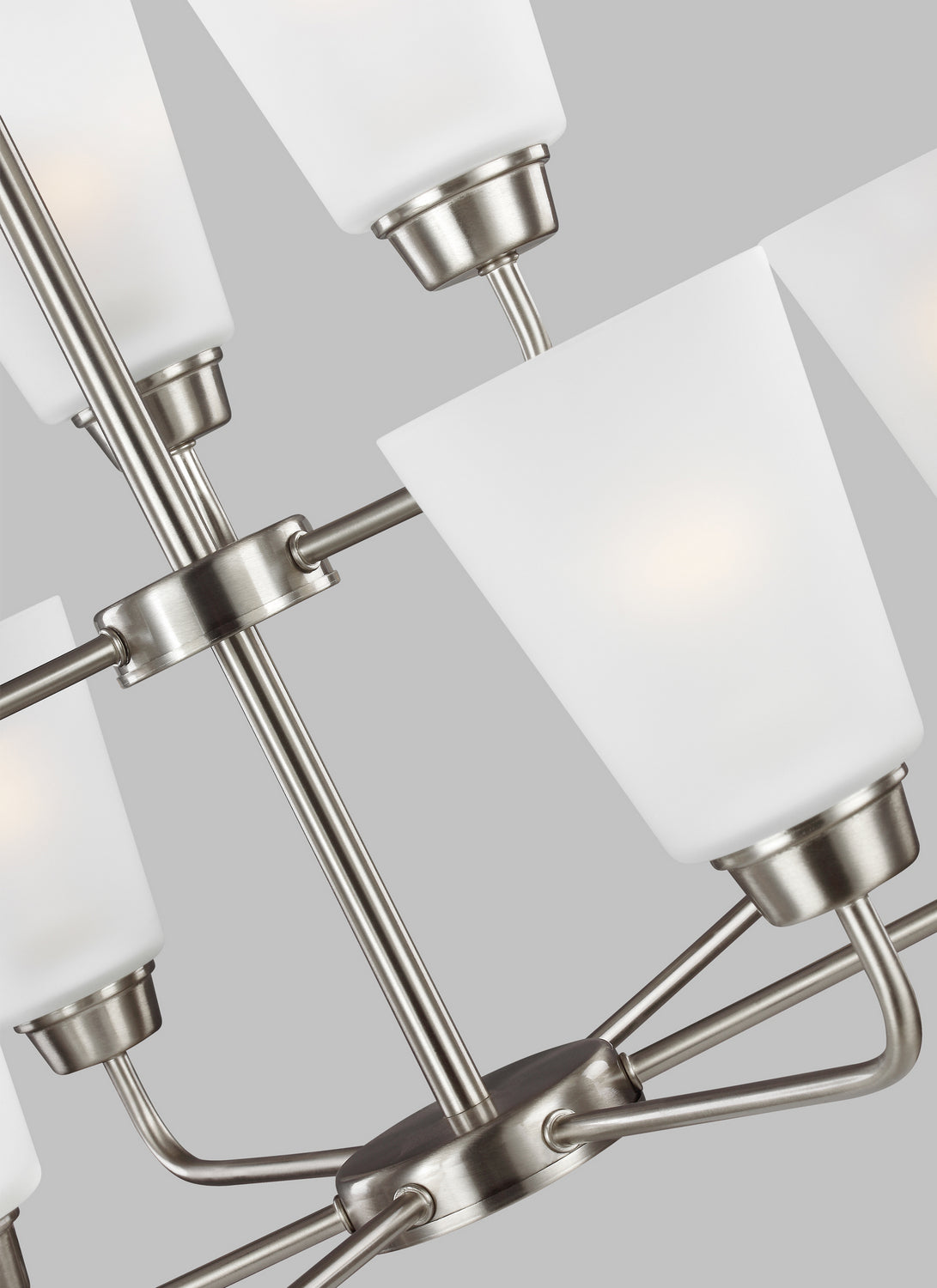 Generation Lighting. - 3115209-962 - Nine Light Chandelier - Kerrville - Brushed Nickel