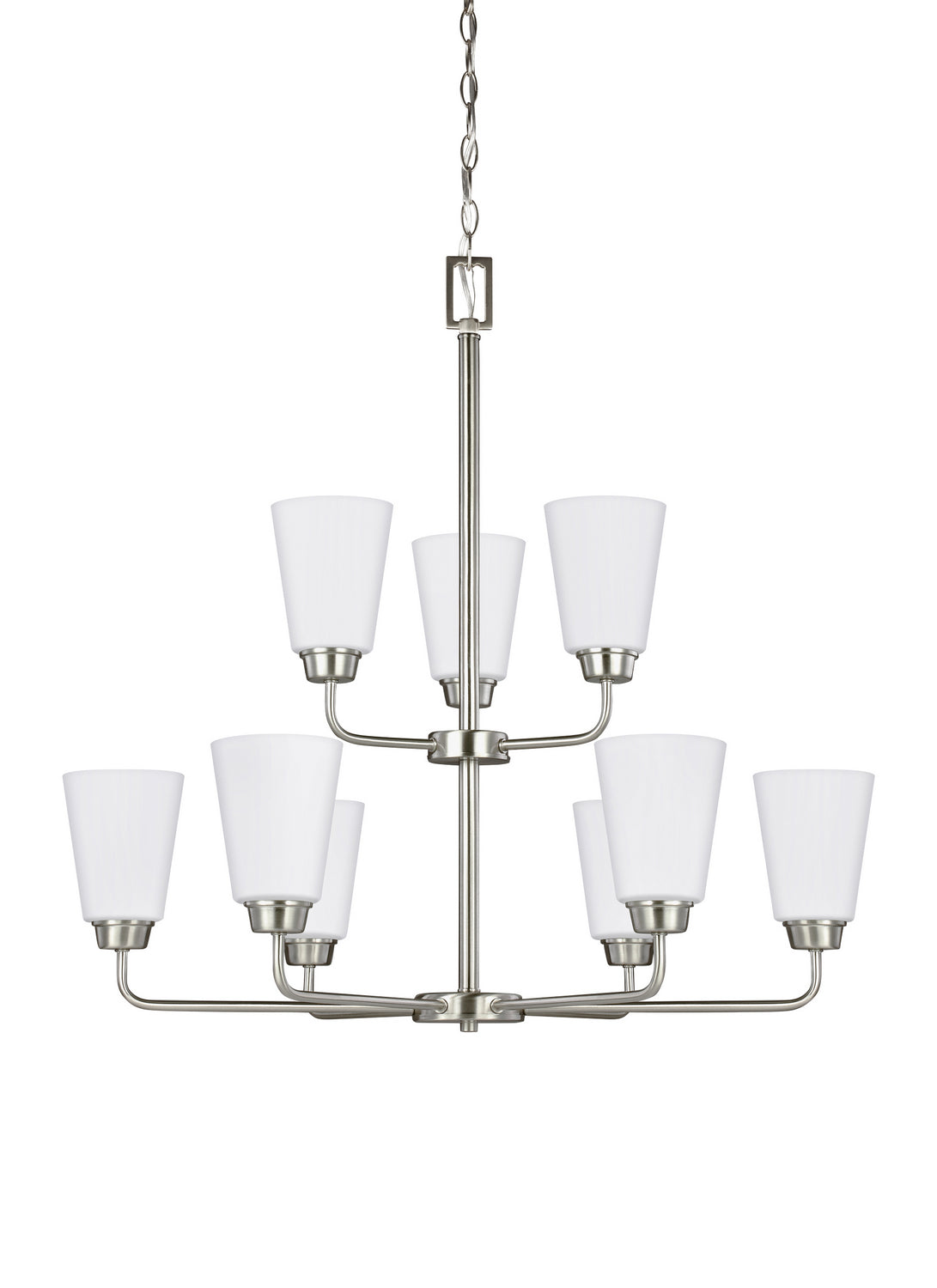 Generation Lighting. - 3115209-962 - Nine Light Chandelier - Kerrville - Brushed Nickel