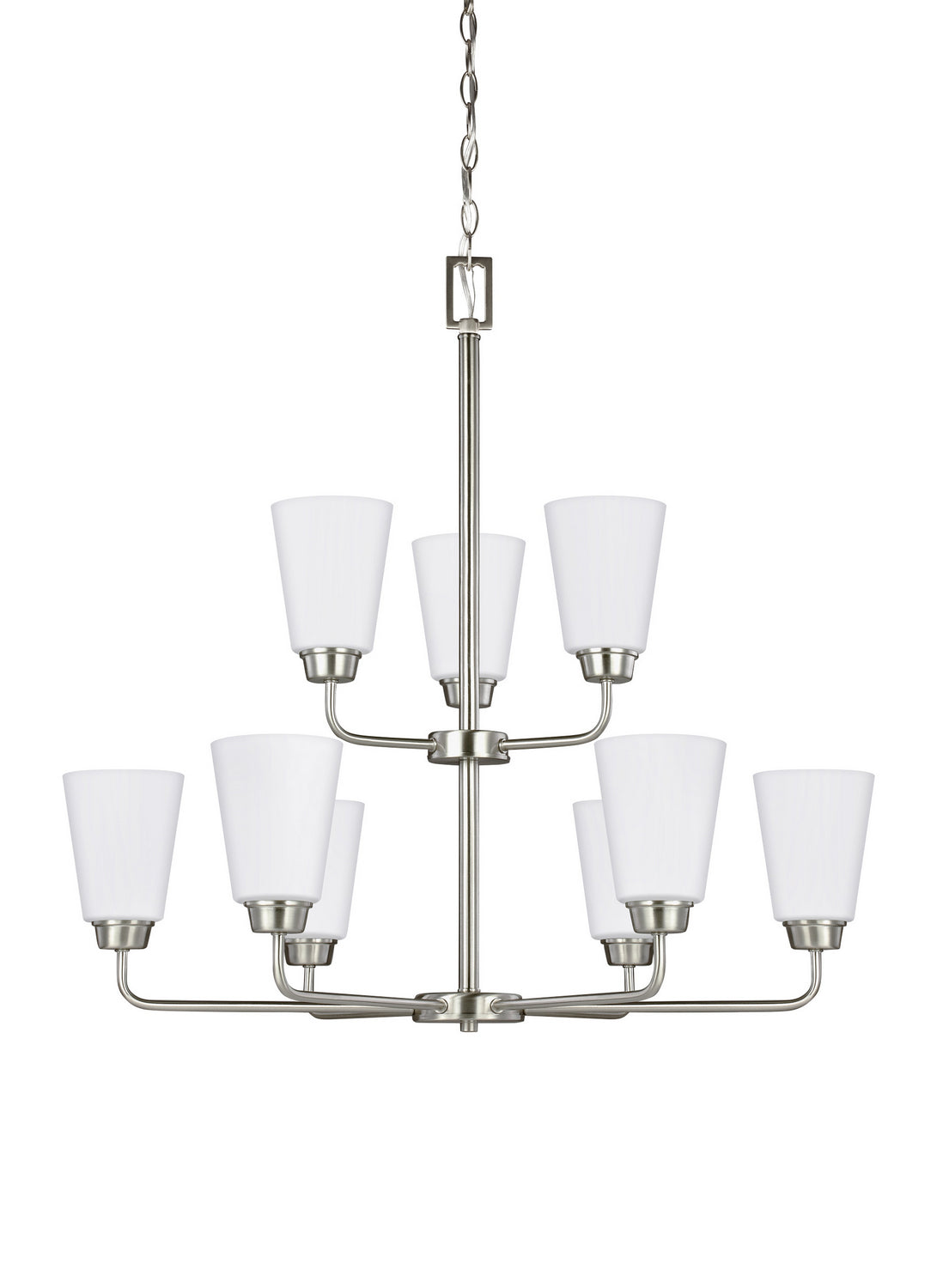 Generation Lighting. - 3115209EN3-962 - Nine Light Chandelier - Kerrville - Brushed Nickel