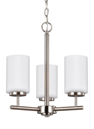 Generation Lighting. - 31160-962 - Three Light Chandelier - Oslo - Brushed Nickel