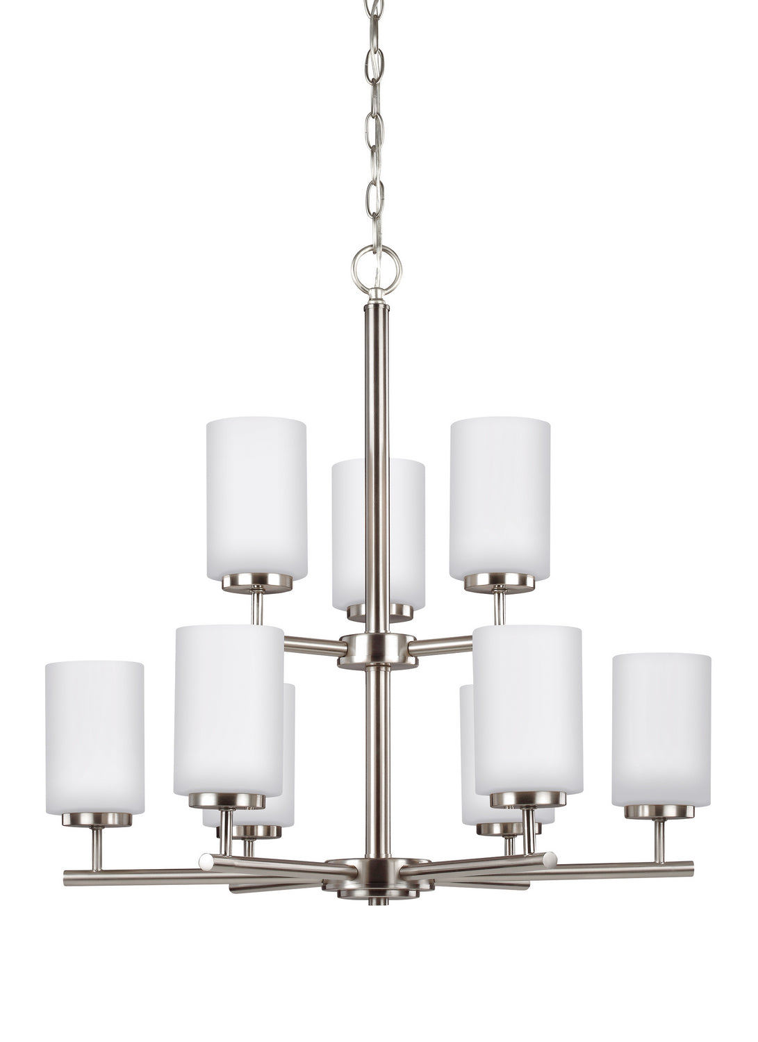 Generation Lighting. - 31162-962 - Nine Light Chandelier - Oslo - Brushed Nickel